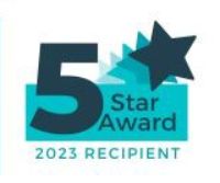 Image of '2023 JA 5 start award recipient' logo